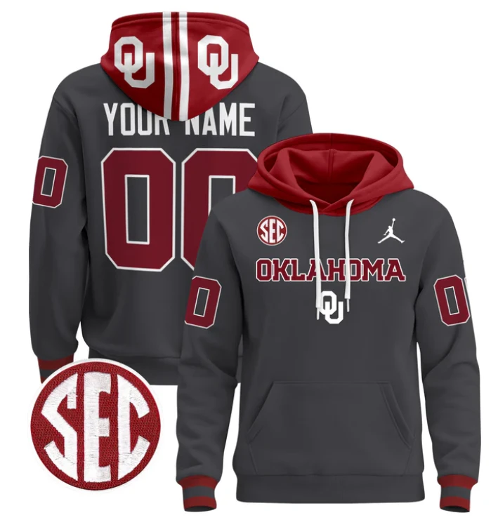 Custom Oklahoma Sooners Hoodie Name, Number 2024 Pullover V3 by Hoodie Pullover