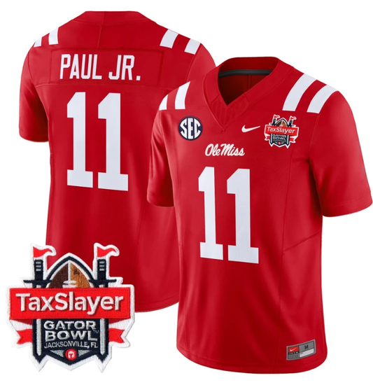 Chris Paul Jr Jersey #11 Ole Miss Rebels 2024 Gator Bowl V2 Red by My Store