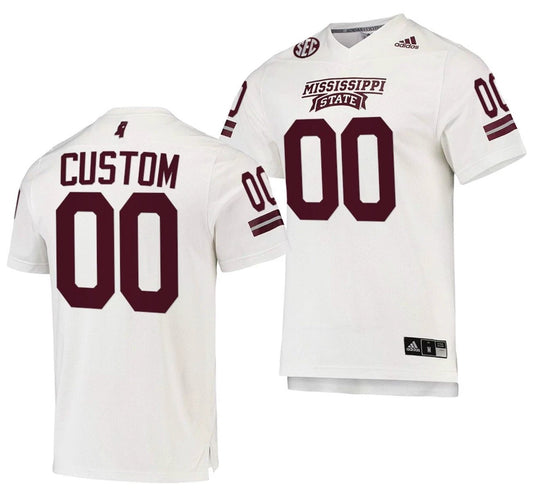 Custom Mississippi State Bulldogs Jersey Name and Number NCAA College Football White by My Store