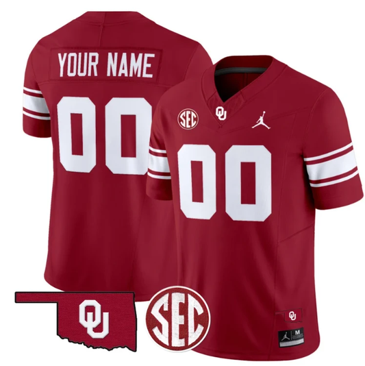 Custom Oklahoma Sooners Jersey Name and Number Football Throwback Vapor Limited Stitched Crimson by My Store