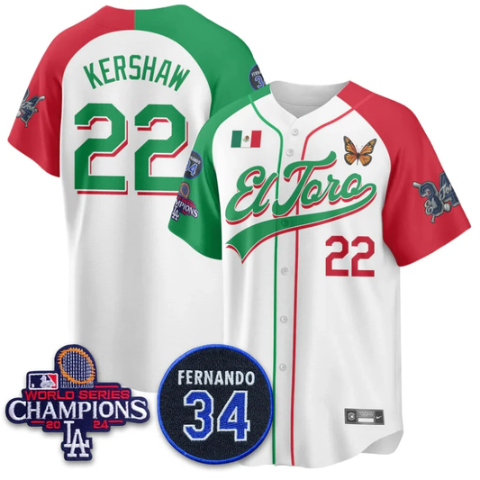 Clayton Kershaw Jersey #22 Dodgers Mexican El Toro For 34 Stitched Alternate by My Store
