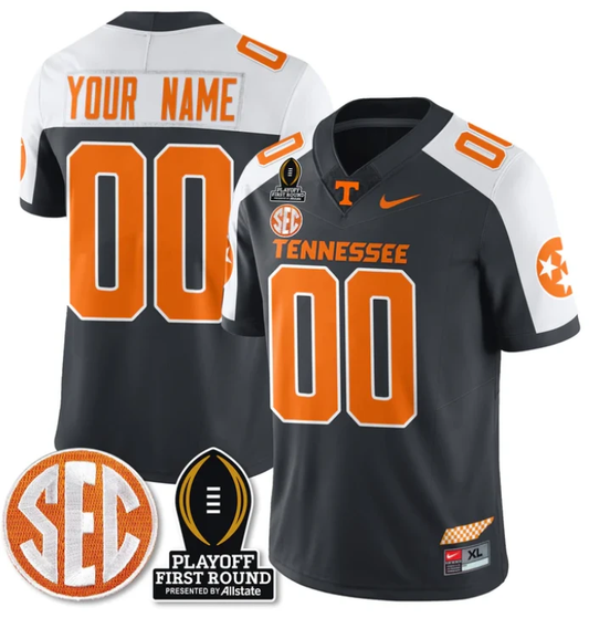 Custom Tennessee Vols Jersey Playoff First Round Patch Football Grey Alternate by NCAA Football Jersey