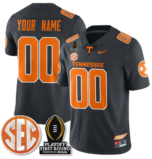 Custom Tennessee Vols Jersey Playoff First Round Patch Football Smokey Grey by NCAA Football Jersey