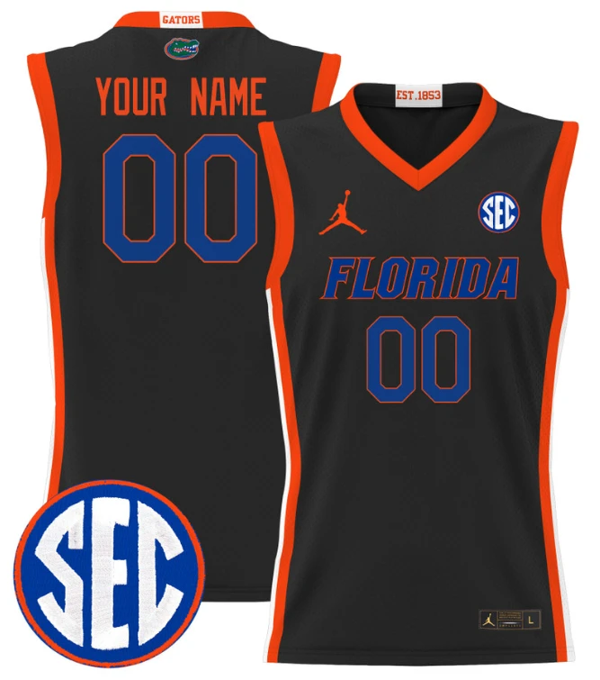 Custom Florida Gators Jersey Name, Number 2024 Lightweight Basketball Black by My store basketball