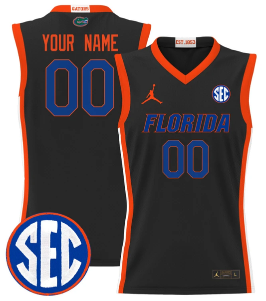 Custom Florida Gators Jersey Name, Number 2024 Lightweight Basketball Black by My store basketball