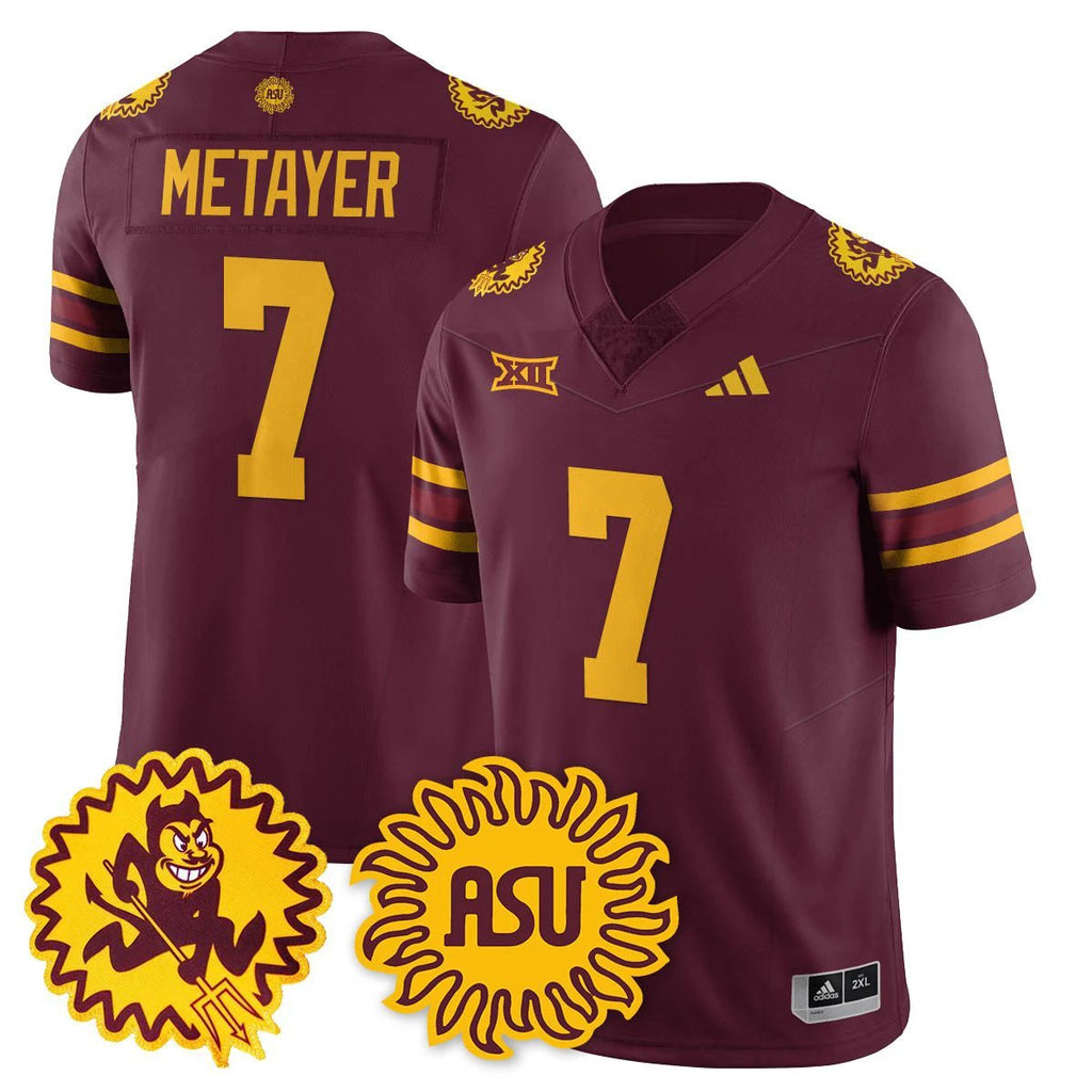 Chamon Metayer Jersey #7 Arizona State Sun Devils 1975 Throwback Stitched Maroon by My Store NCAA Football Jerseys