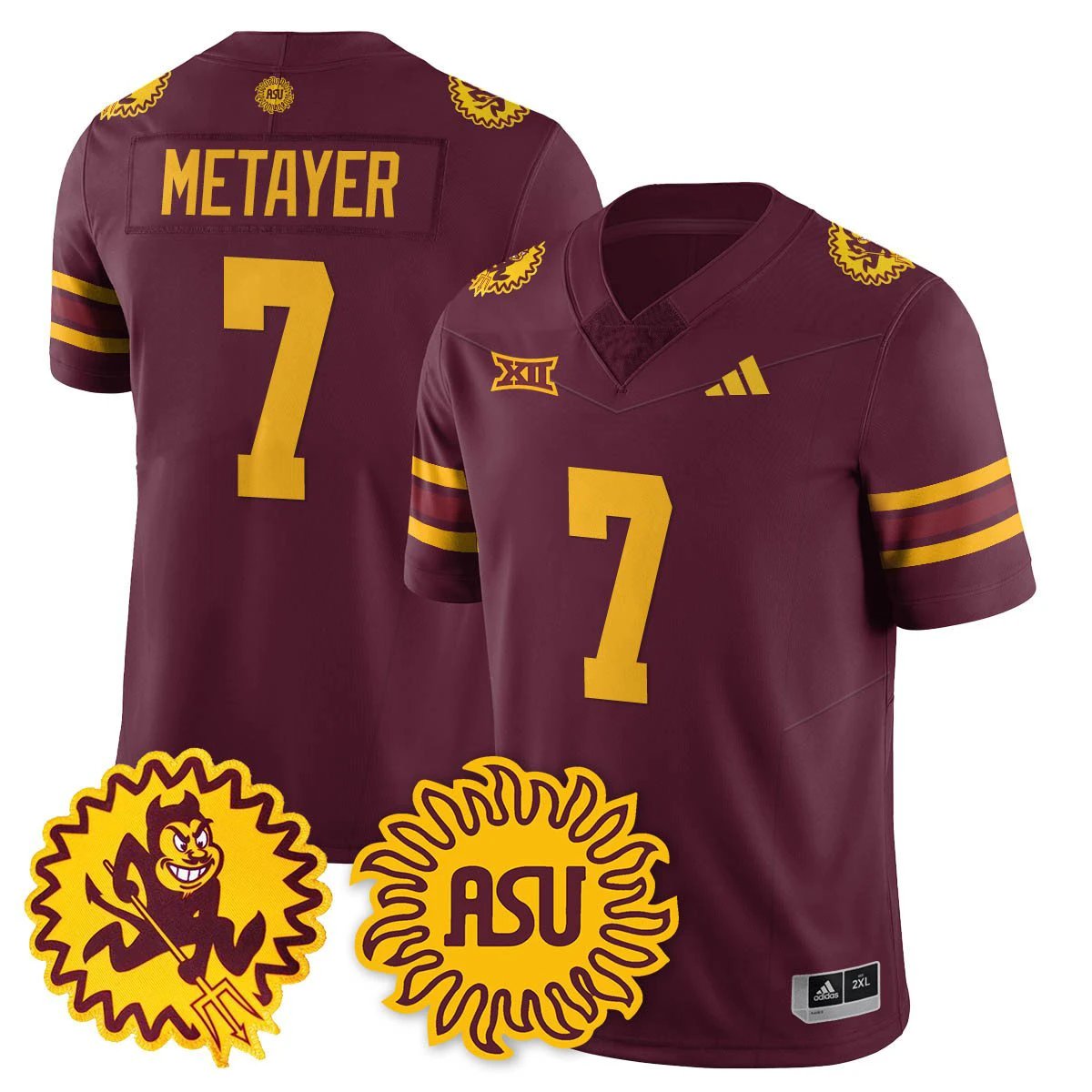Chamon Metayer Jersey #7 Arizona State Sun Devils 1975 Throwback Stitched Maroon by My Store NCAA Football Jerseys