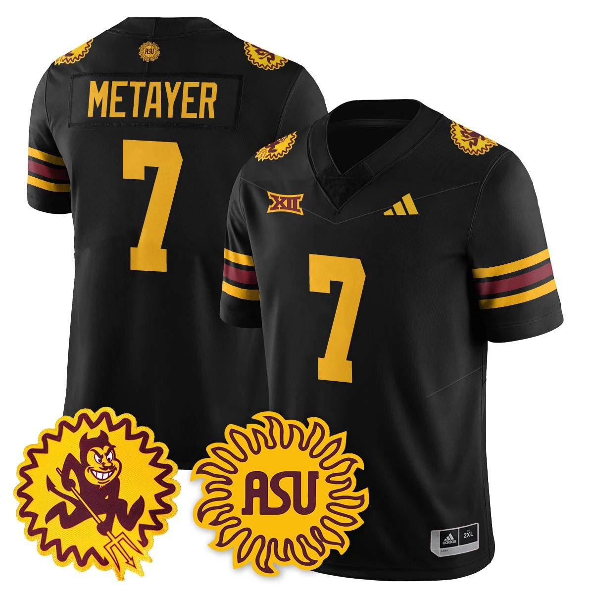 Chamon Metayer Jersey #7 Arizona State Sun Devils 1975 Throwback Stitched Black by My Store NCAA Football Jerseys