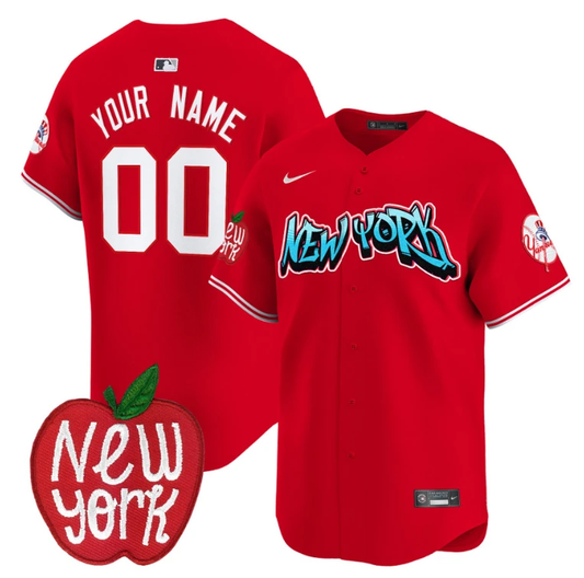 Custom New York Yankees Jersey Apple Patch Vapor Premier Limited All Stitched Red by My Store