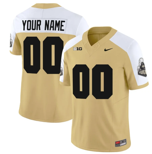 Custom Purdue Boilermakers Jersey Name and Number Vapor Football Stitched Gold Alternate by My Store