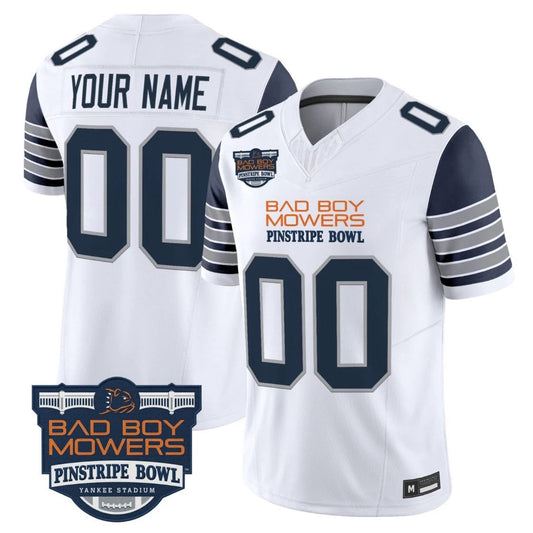 Custom Penn State Nittany Lions Jersey 2025 Pinstripe Bowl Limited Stitched White by NCAA Football Jersey