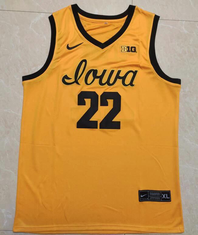 Caitlin Clark Jersey #22 Iowa Hawkeyes College Basketball Stitched Yellow 3 by My store basketball