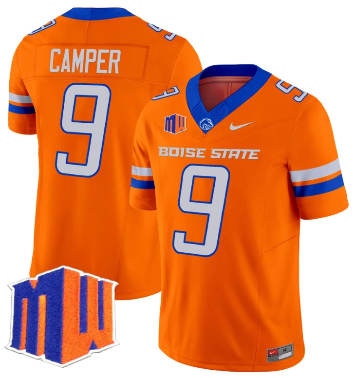 Cameron Camper Jersey #9 Boise State Broncos Vapor Limited College Football Stitched Orange by My Store