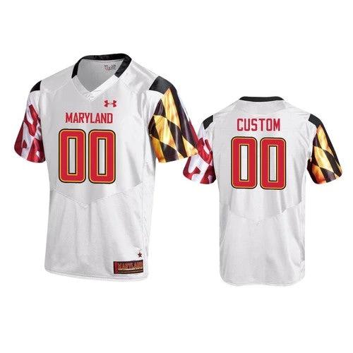 Custom Maryland Terrapins Jersey Name and Number NCAA College Football White by My Store