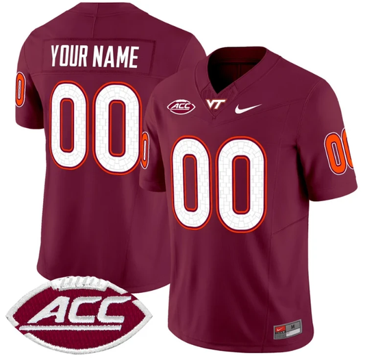 Custom Virginia Tech Hokies Jersey Name and Number Vapor Limited College Football Maroon by My Store