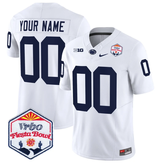 Custom Penn State Nittany Lions Jersey 2024 Fiesta Bowl Patch Vapor White by My Store