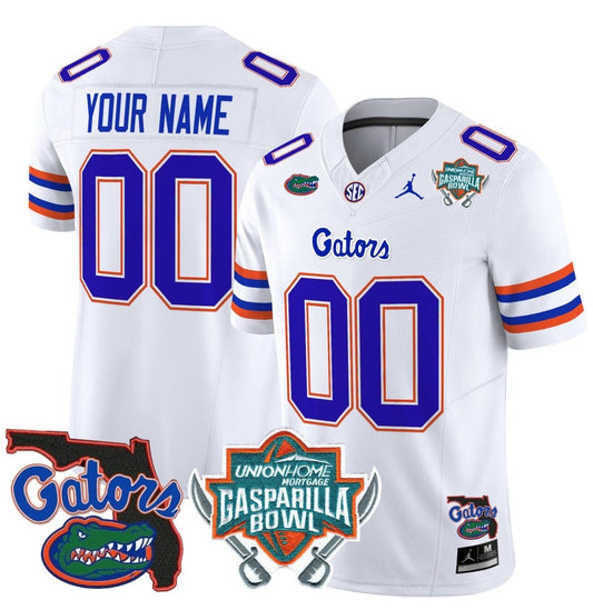 Custom Florida Gators Jersey 2025 Gasparilla Bowl Patch Football White by My Store