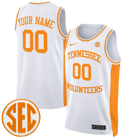 Custom Tennessee Vols Jersey Name, Number 2024 Swingman Basketball White by My store basketball