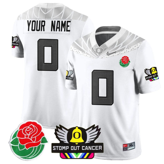 Custom Oregon Ducks Jersey 2024 Rose Bowl Patch Football Stitched White by My Store