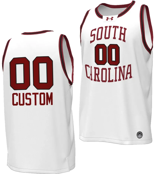 Custom South Carolina Gamecocks Jersey Name and Number Basketball Throwback Replica White by My store basketball