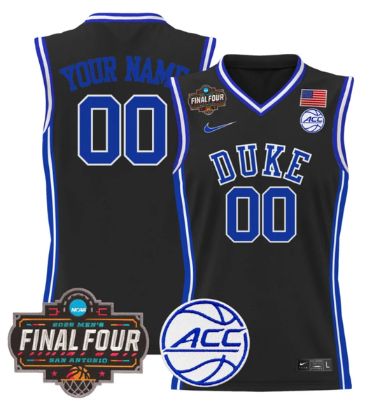 Custom Duke Blue Devils Jersey 2025 Final Four Patch Basketball Stitched Black by My store basketball