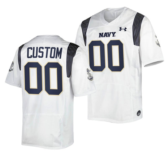 Custom Navy Midshipmen Jersey Name and Number NCAA College Football Navy White by My Store