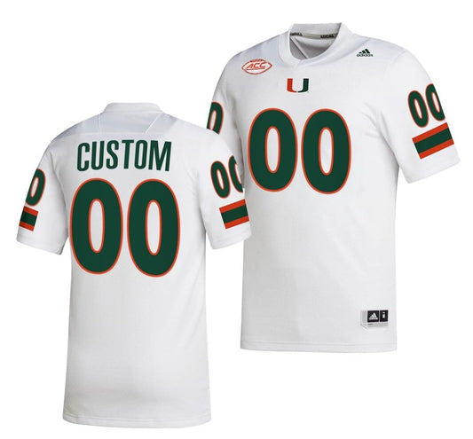 Custom Miami Hurricanes Jersey Name and Number NCAA College Football ACC White by My Store