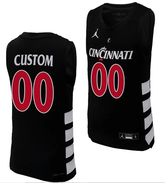Custom Cincinnati Bearcats Jersey Name and Number Black Basketball Unisex Replica by My store basketball
