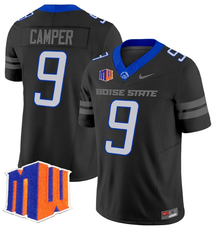 Cameron Camper Jersey #9 Boise State Broncos Vapor Limited College Football Stitched Black by My Store