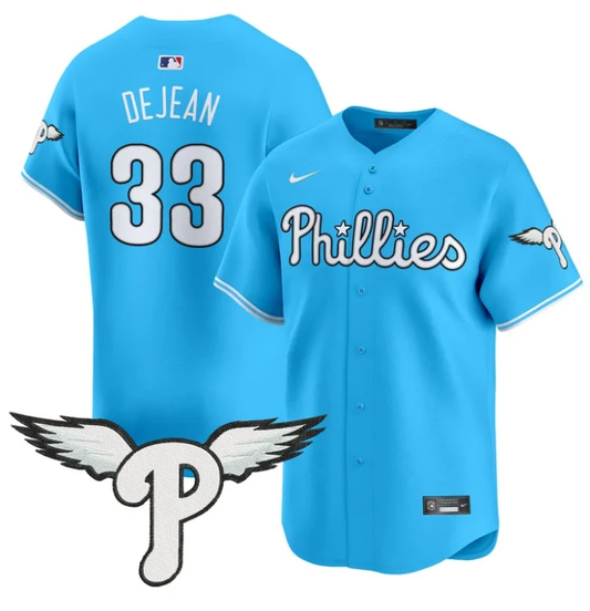 Cooper DeJean Jersey #33 Philadelphia Phillies 2025 Vapor Premier Limited Stitched Light Blue by My Store