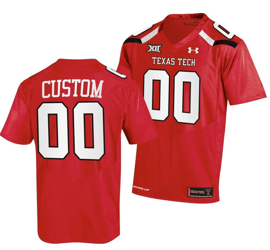 Custom Texas Tech Red Raiders Jersey Name and Number NCAA College Football Patch Red by My Store