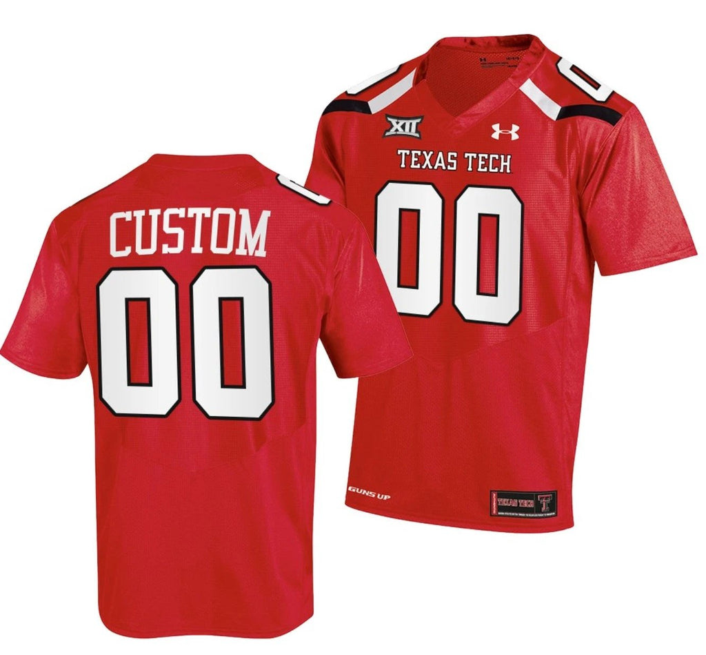 Custom Texas Tech Red Raiders Jersey Name and Number NCAA College Football Patch Red by My Store