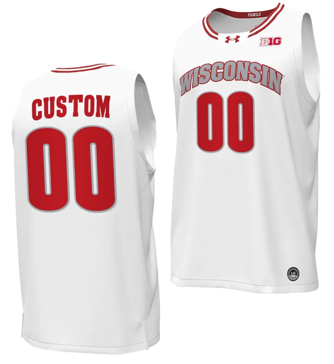 Custom Wisconsin Badgers Jersey Name and Number By the Players College Basketball 2023-24 White by My store basketball