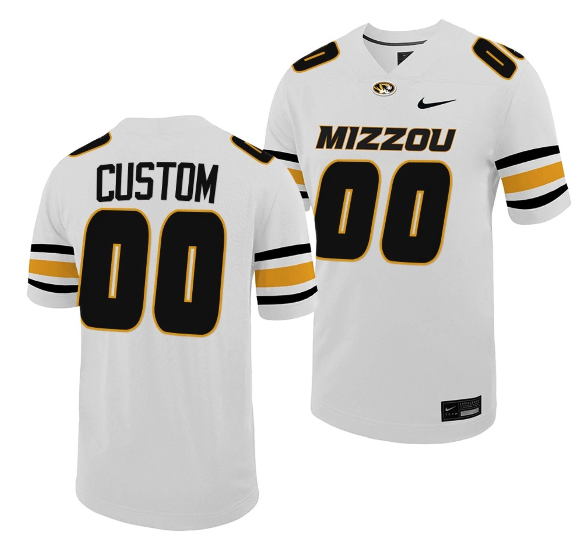 Custom Missouri Tigers Jersey Name and Number NCAA College Football Untouchable White by My Store