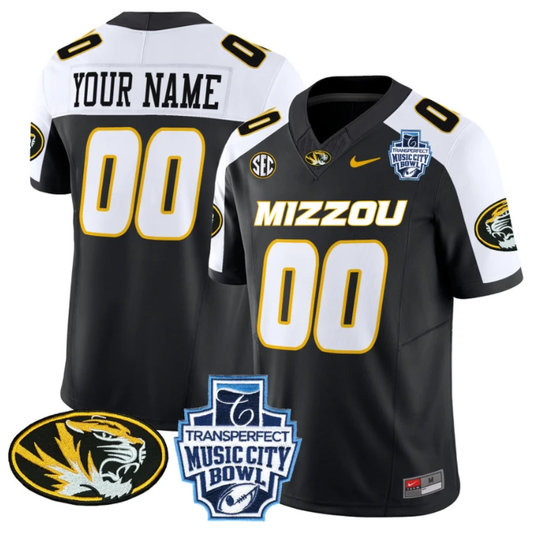 Custom Missouri Tigers Jersey 2024 Music City Bowl Football Black Alternate by My Store