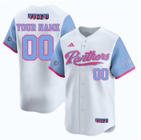 Custom FIU Baseball Jersey Name, Number 2025 Vice U All Stitched White by My Store