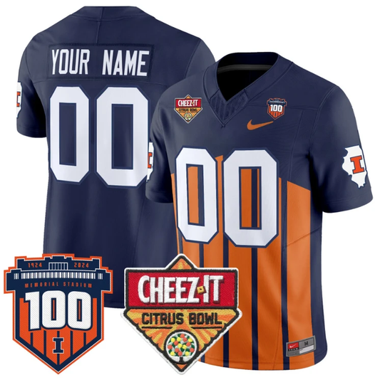 Custom Illinois Fighting Jersey 2025 Cheez-It Citrus Bowl Throwback by My Store