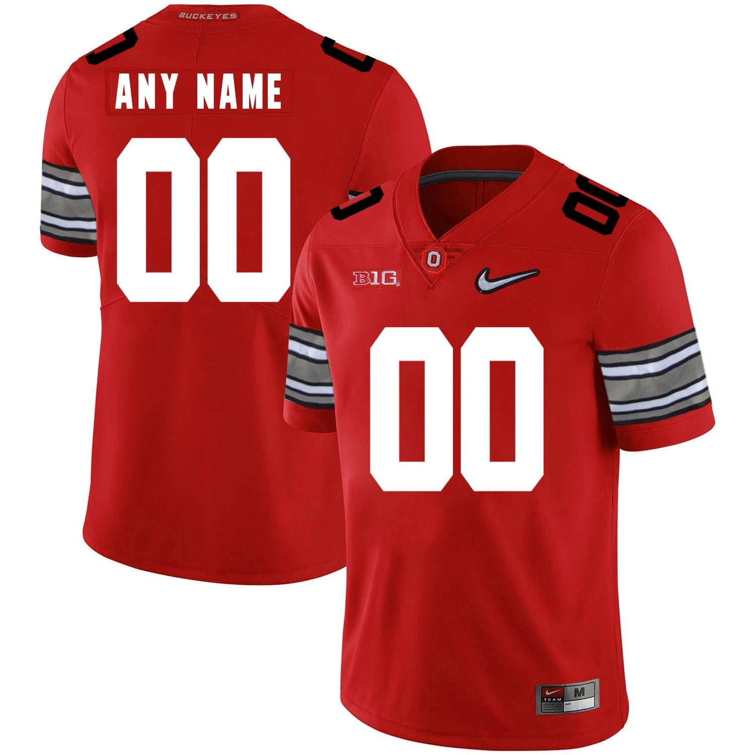 Custom Ohio State Buckeyes Jersey Name and Number NCAA College Football Diamond Patch Red by My Store