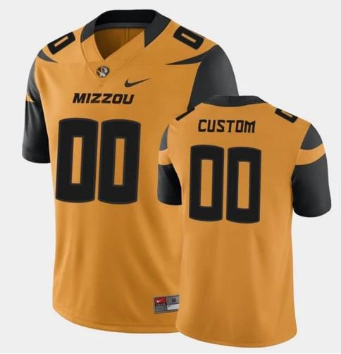 Custom Missouri Tigers Jersey Name and Number NCAA College Football Gold by My Store
