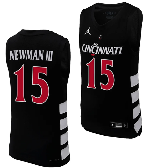 Cincinnati Bearcats John Newman III Jersey #15 Black Basketball Unisex Replica by My store basketball