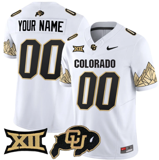 Custom Colorado Buffaloes Jersey Name, Number Vapor Big 12 XII Patch White by My Store