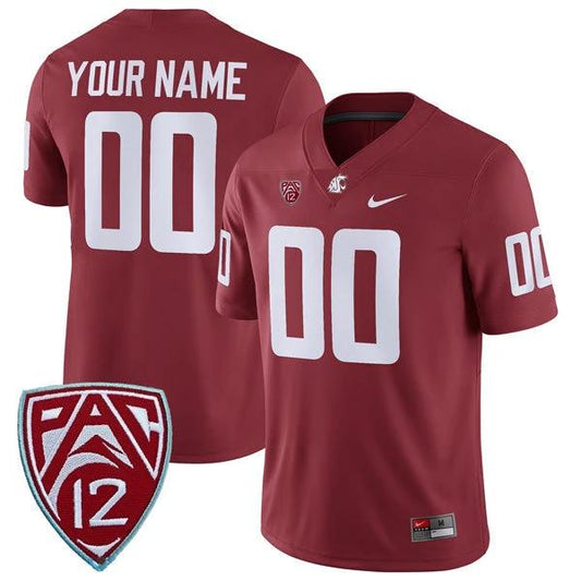 Custom Washington State Cougars Jersey Name and Number College Football Crimson Home Game – All Stitched by My Store