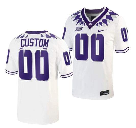 Custom TCU Horned Frogs Jersey Name and Number NCAA College Football Untouchable Game White by My Store