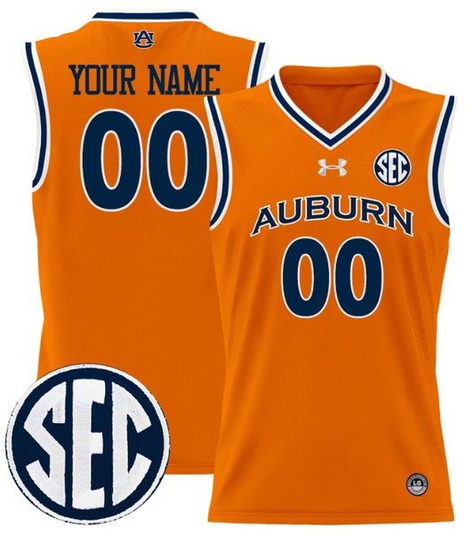 Custom Auburn Tigers Jersey Name, Number 2024 Lightweight Basketball Orange by My store basketball