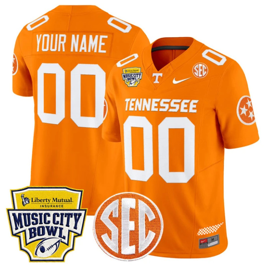 Custom Tennessee Volunteers Jersey 2025 Music City Bowl Vapor Limited Orange by NCAA Football Jersey