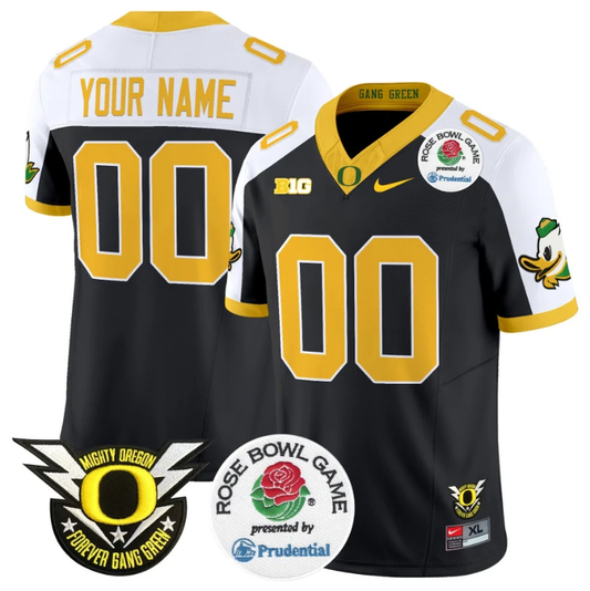 Custom Oregon Ducks Jersey 2025 Rose Bowl Vapor Football Stitched Black Alternate by NCAA Football Jersey