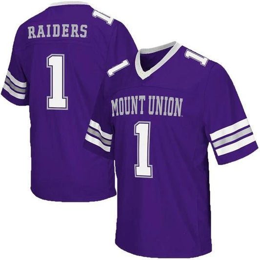 Custom Mount Union Raiders Jersey Name and Number NCAA College Football Purple by My Store