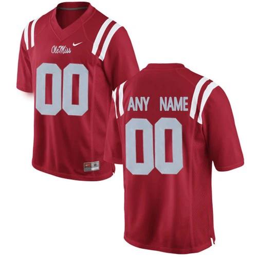 Custom Ole Miss Rebels Jersey Name and Number College NCAA Football Red by My Store