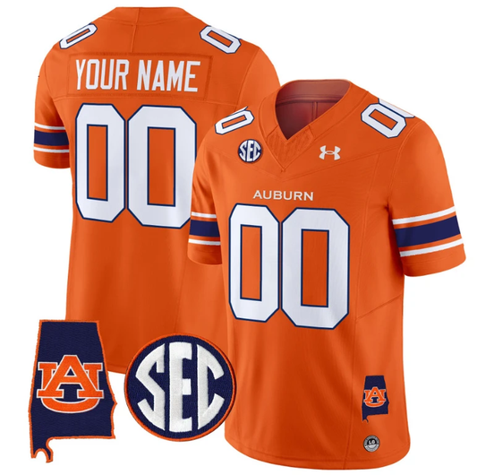 Custom Auburn Tigers Jersey Name and Number SEC Patch Vapor Limited College Football Stitched Orange by My Store