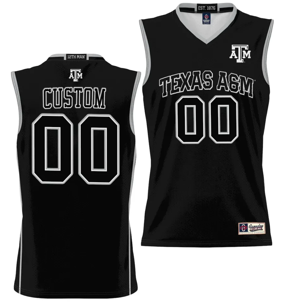 Custom Texas Aggies Jersey Name and Number NIL College Basketball Jersey Lightweight Black by My store basketball